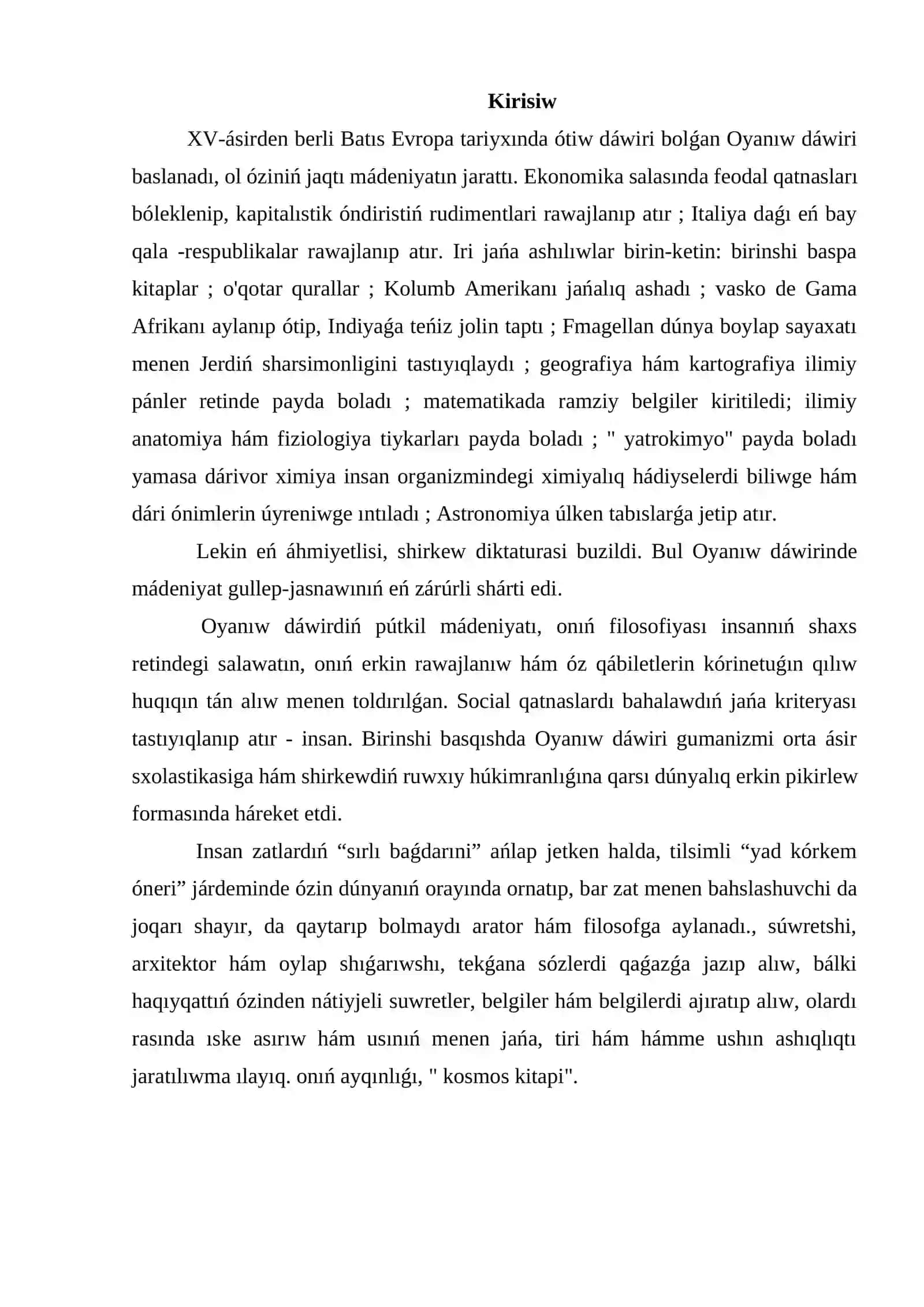 Oyanıw dáwiri gumanizminiń tiykarǵı principlerı 2