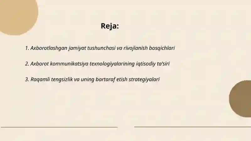 Axborotlashgan jamiyat va uning istiqbollari 2