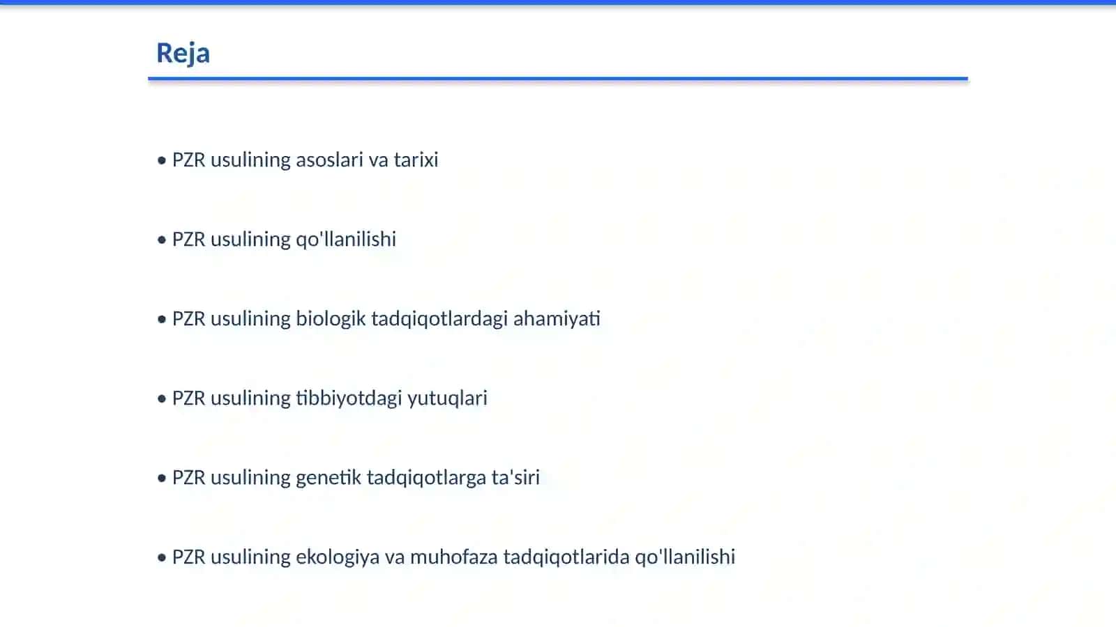 Molekulyar biologiya sohasida PZR usuli va uning fan rivojidagi yutuqlar 2