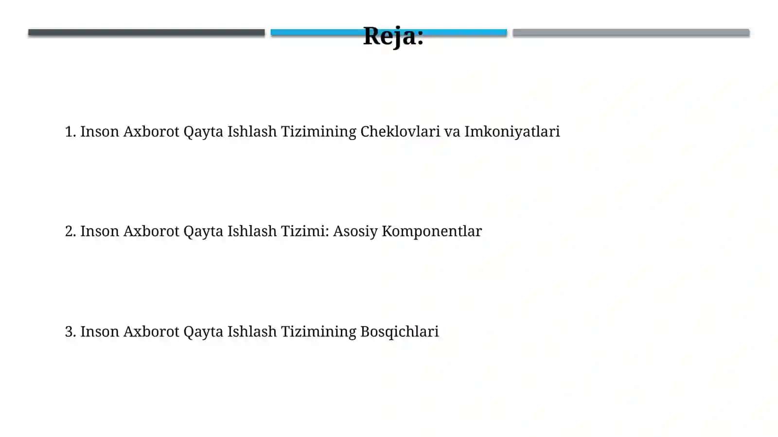 Inson axborotini qayta ishlash tizimi 2