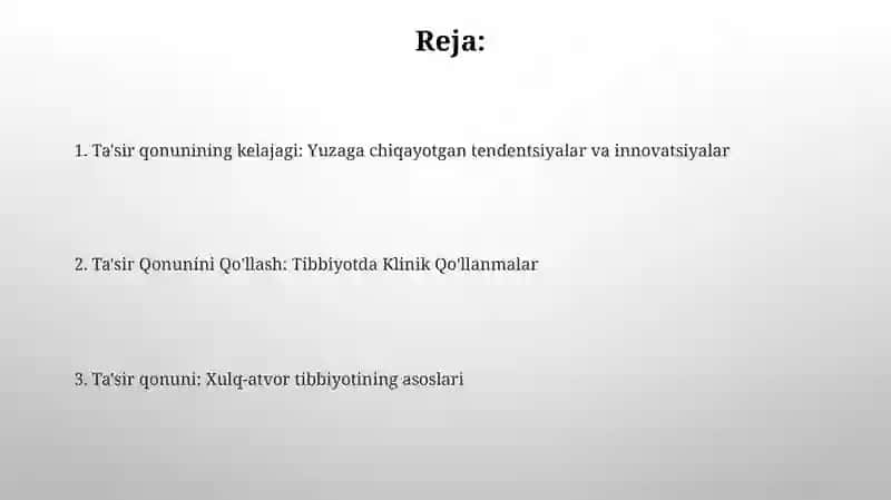 Tasirlanish qonuni tibbiyotdagi ahamiyati 2