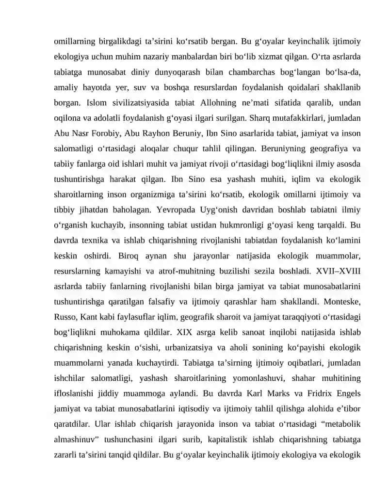 Ijtimoiy ekologiyaning rivojlanishi va tarixi 2