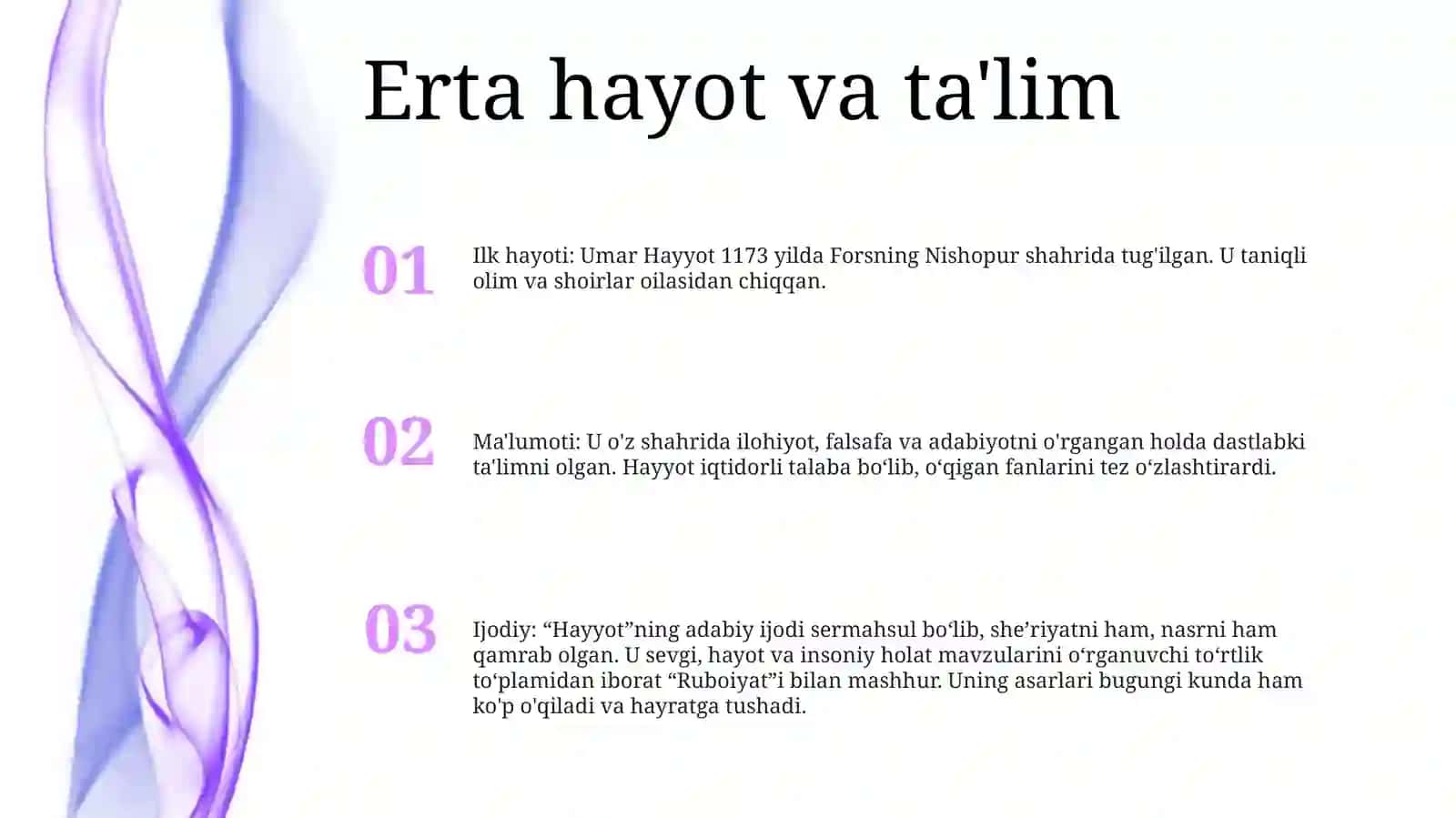 Umar Hayyom HayotiVaIjodi 2