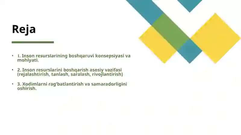 Inson resurslarini boshqarish(HRM 2