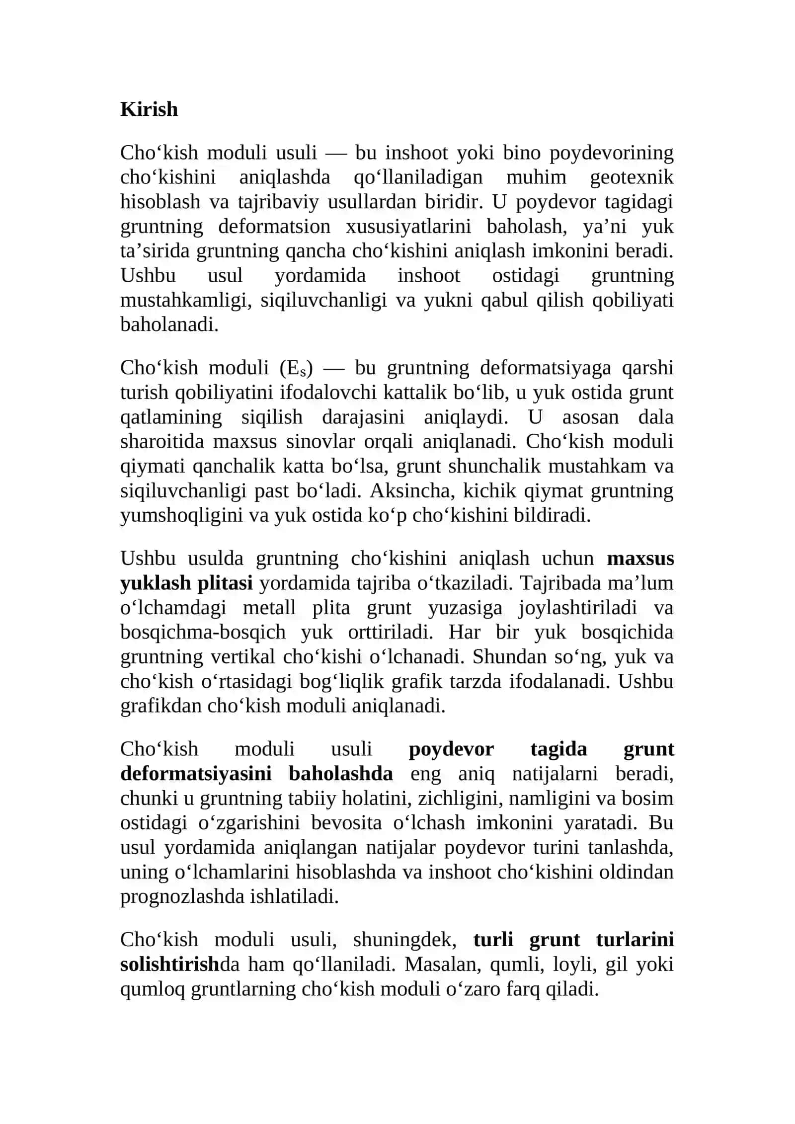 Cho'kish moduli 2