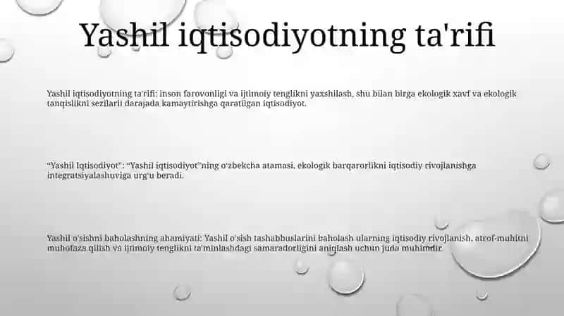 Yashil Iqtisodiyot 2