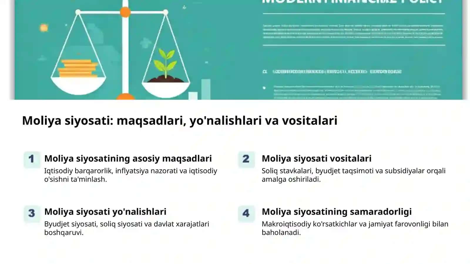 Moliya tizimi: kelajak yo'nalishlari 2