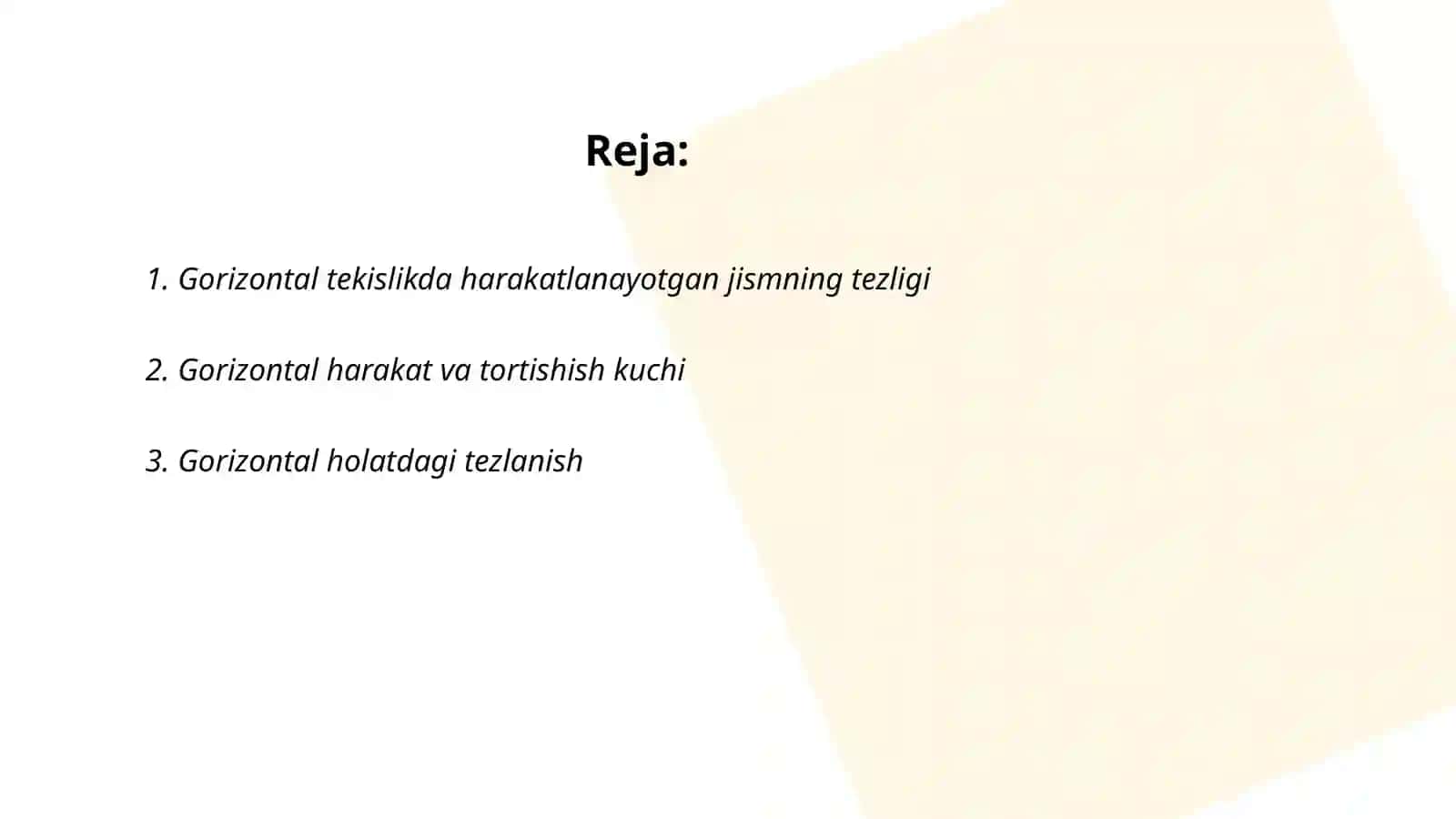 Gorizontal otilgan jism harakati 2