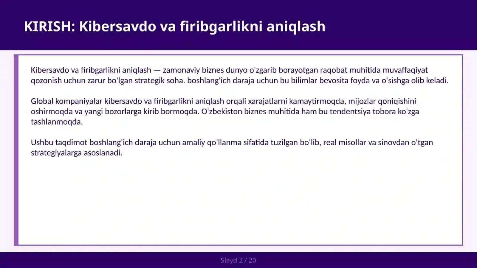 Kibersavdo va Firibgarlikni Aniqlash 2
