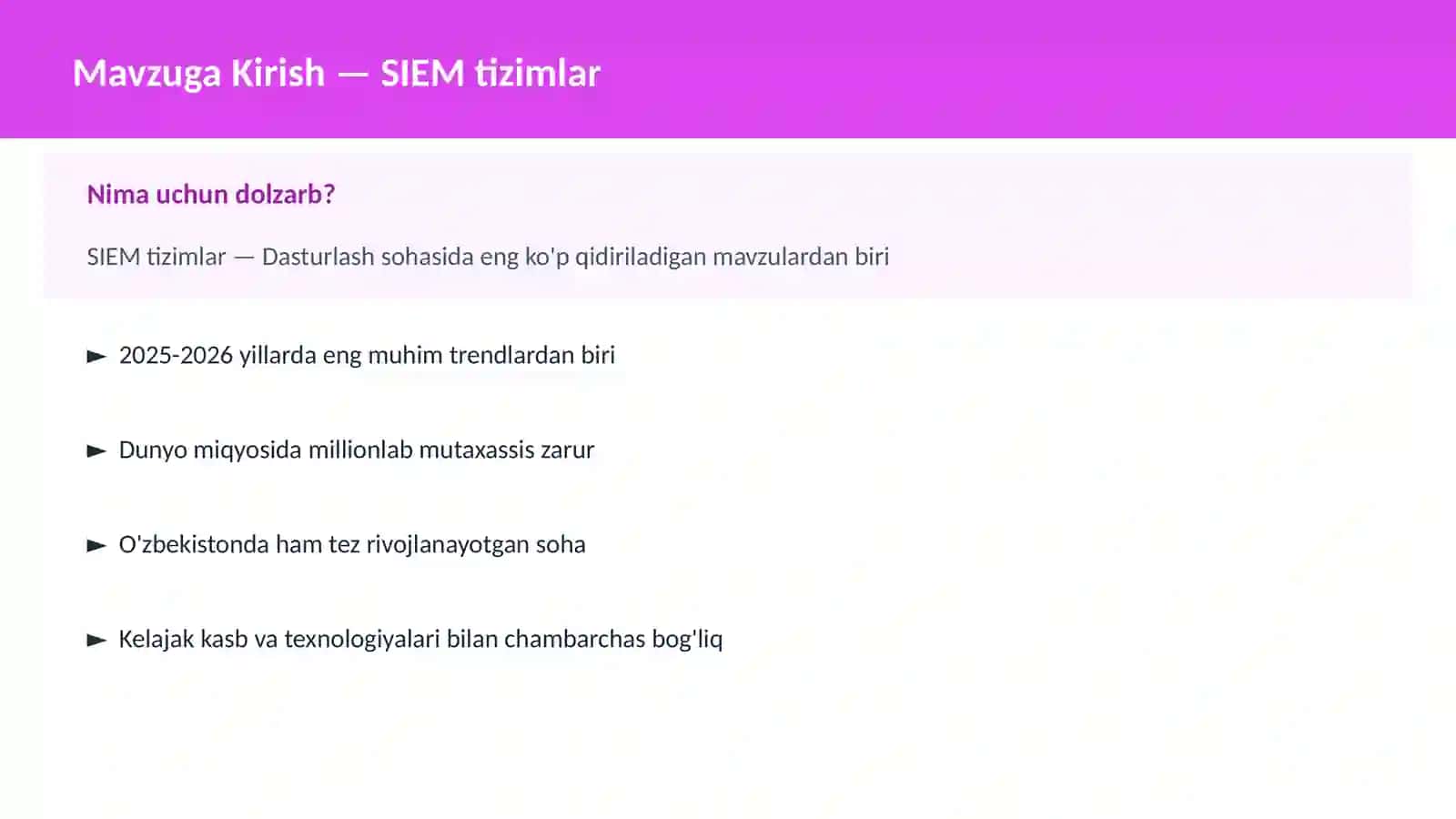 SIEM tizimlar 2