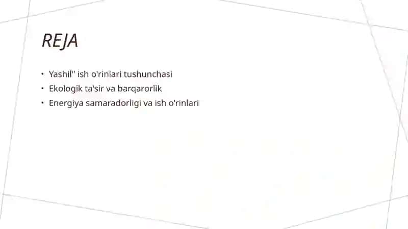 Yashil ish o'rinlari 2