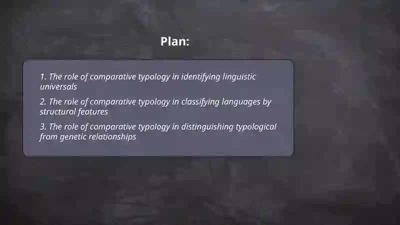 The role of comperative typology 2
