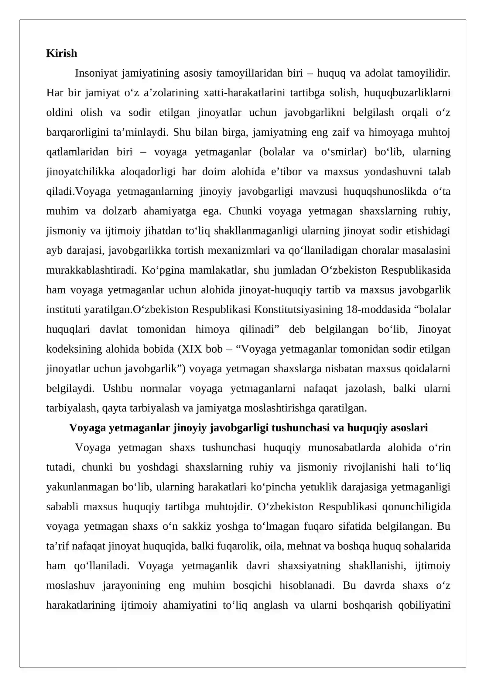 Voyaga yetmaganlar jinoyiy javobgarligi 2