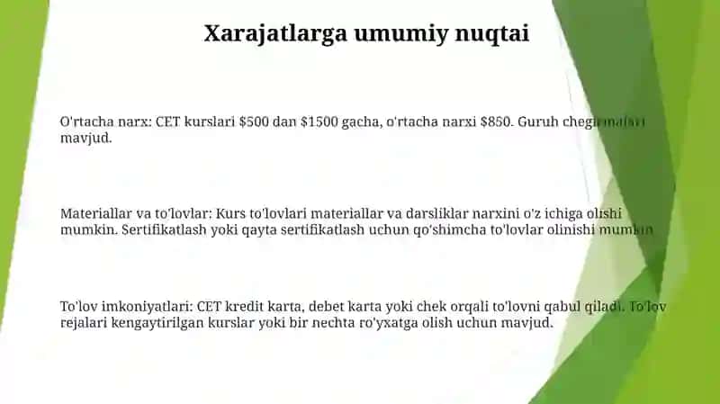 CET kurslari 2