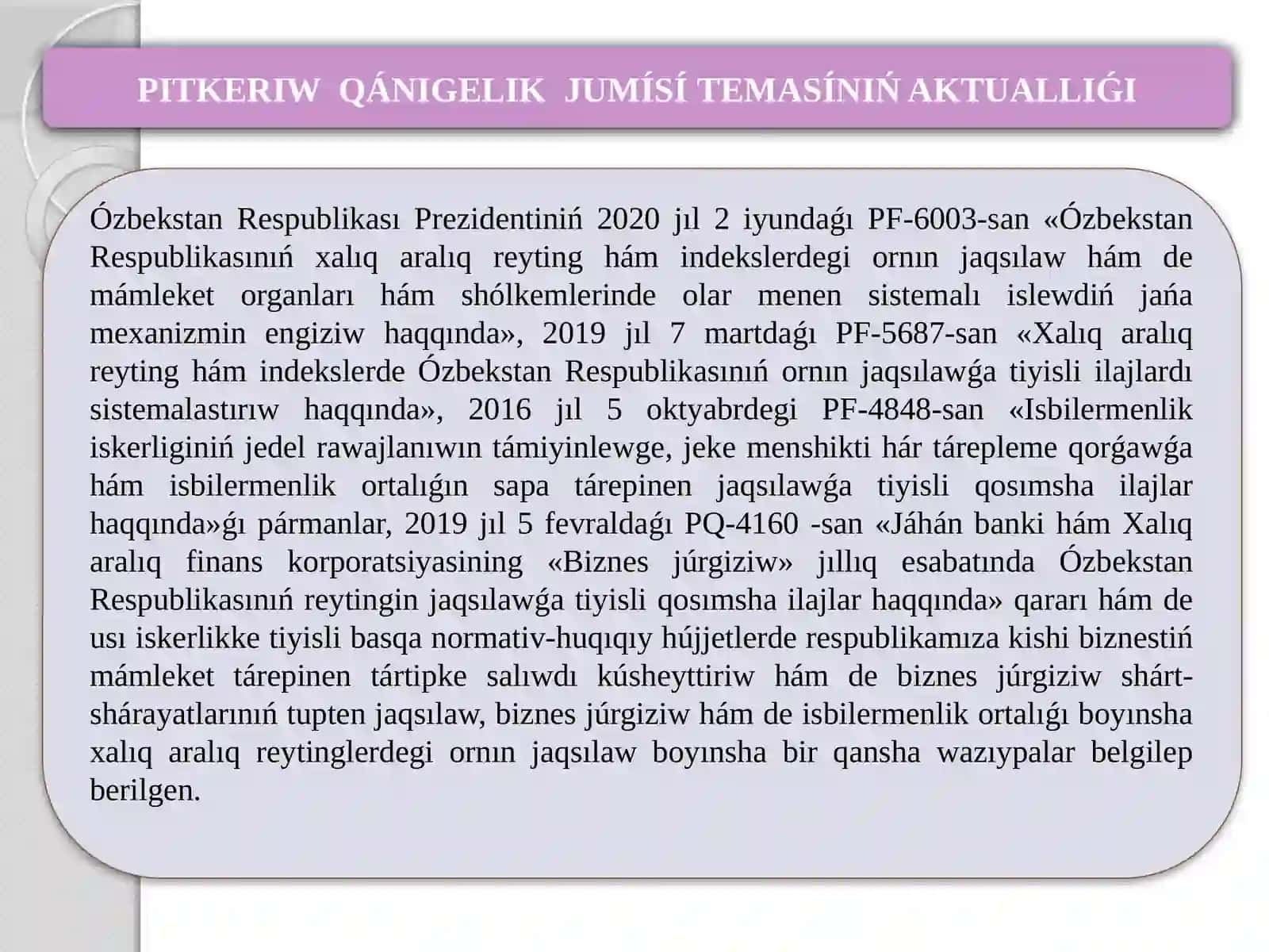 PITKERIW QÁNIGELIK JUMÍSÍ 2