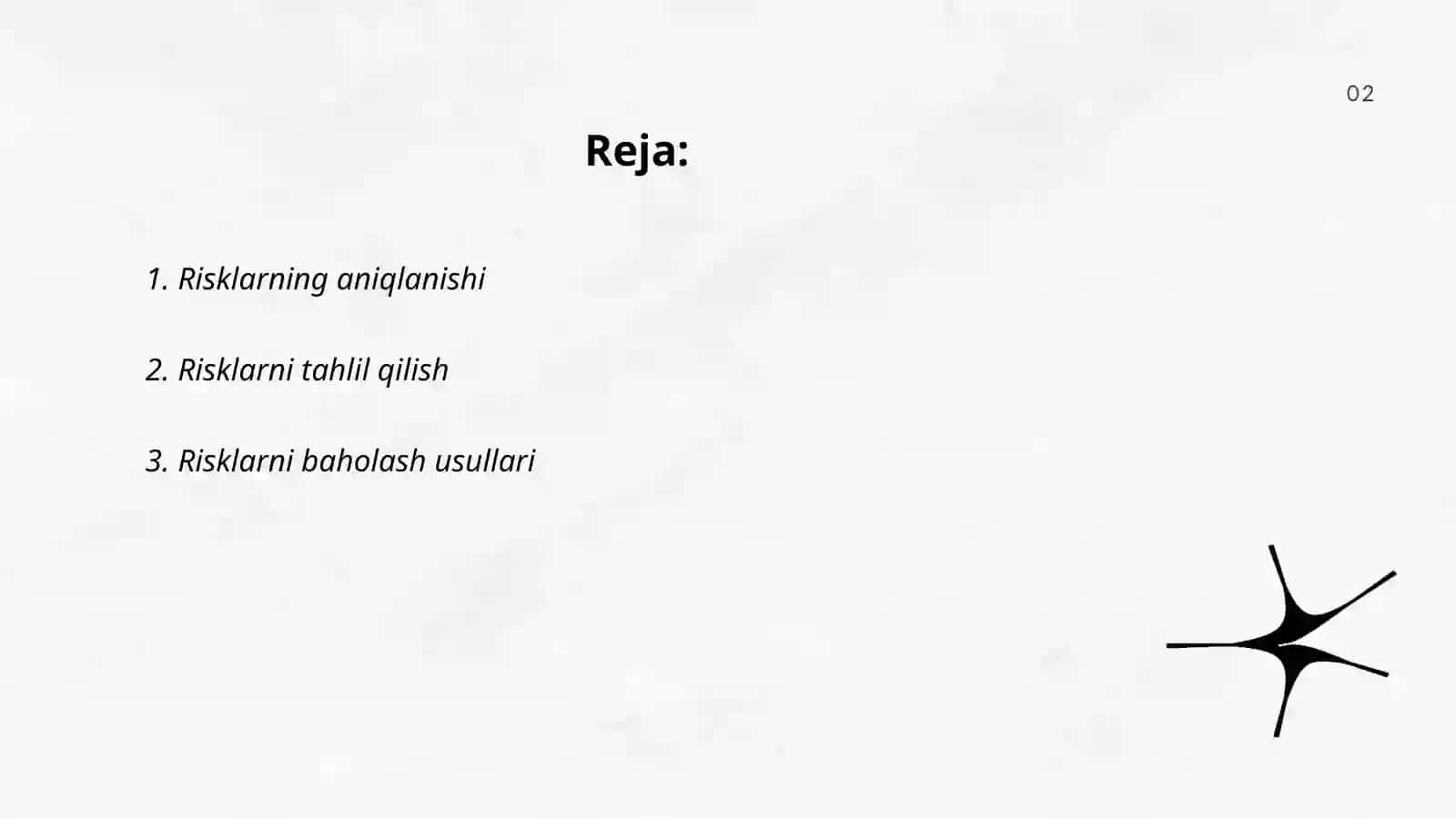 LOYIHA RISKLARINI BOSHQARISH 2