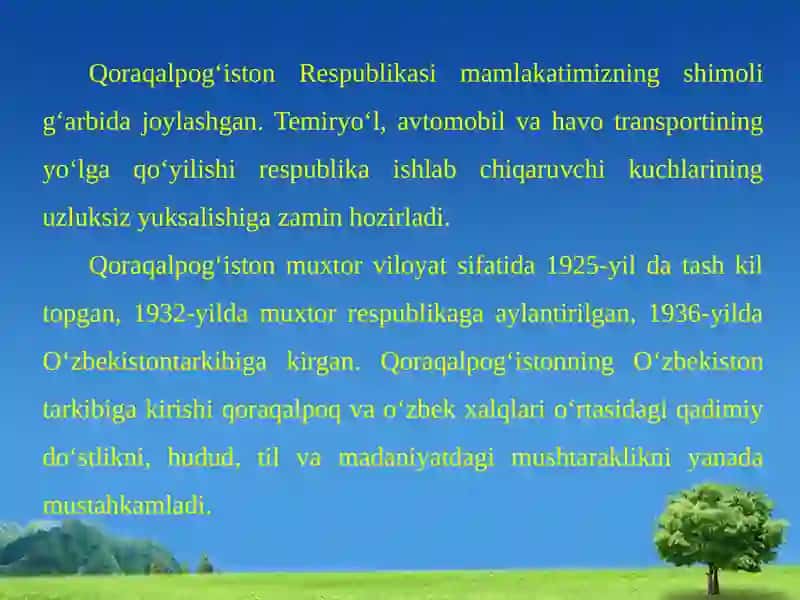 QORAQOLPOG’ISTON RESPUBLIKASI 2