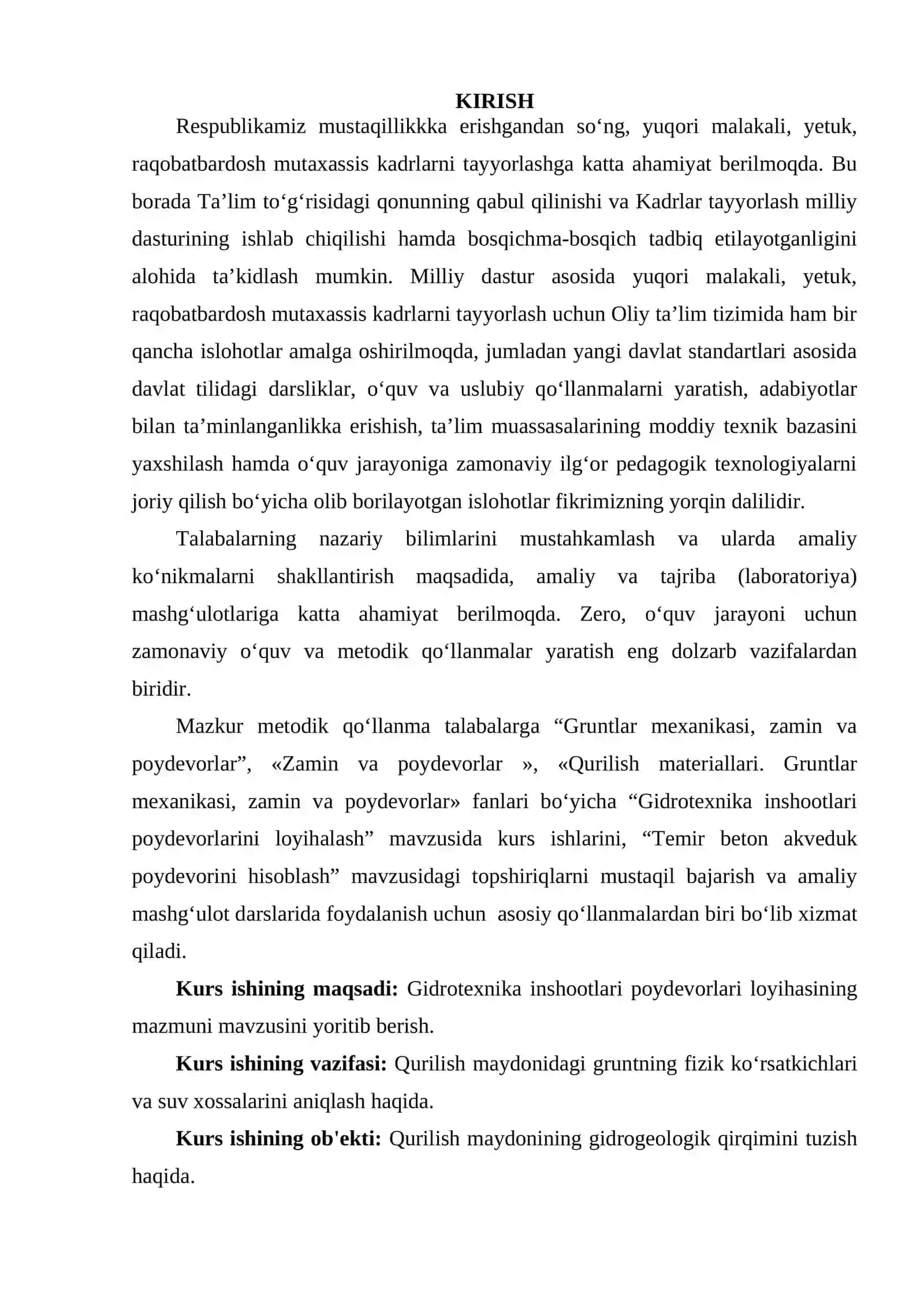 POYDEVORLARNI LOYIHALASH VAZIFALARI 2