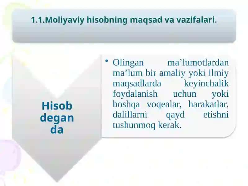 Moliyaviy hisob faniga kirish 2
