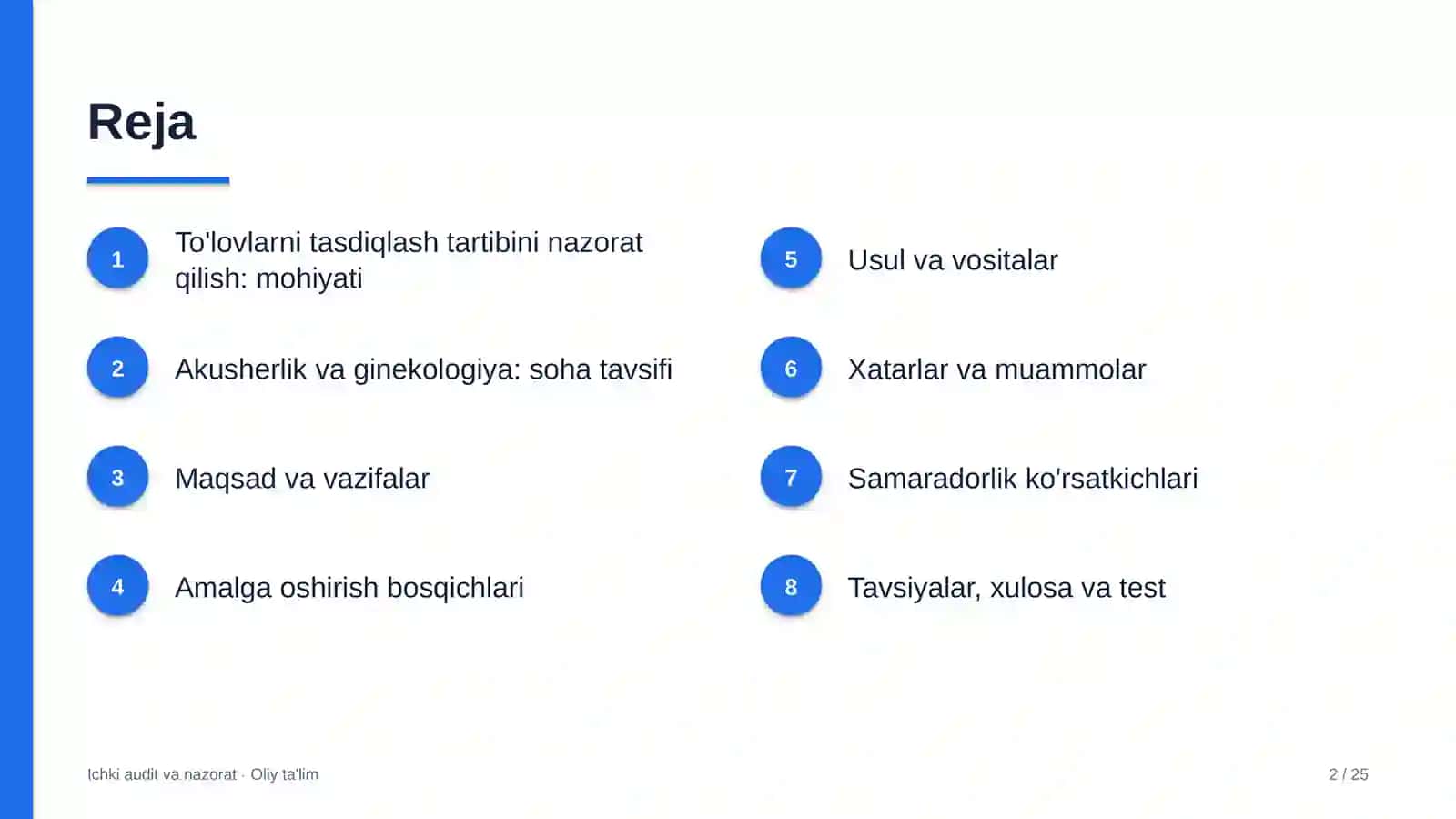 akusherlik va ginekologiyada to'lovlarni tasdiqlash tartibini nazorat qilish 2453 2