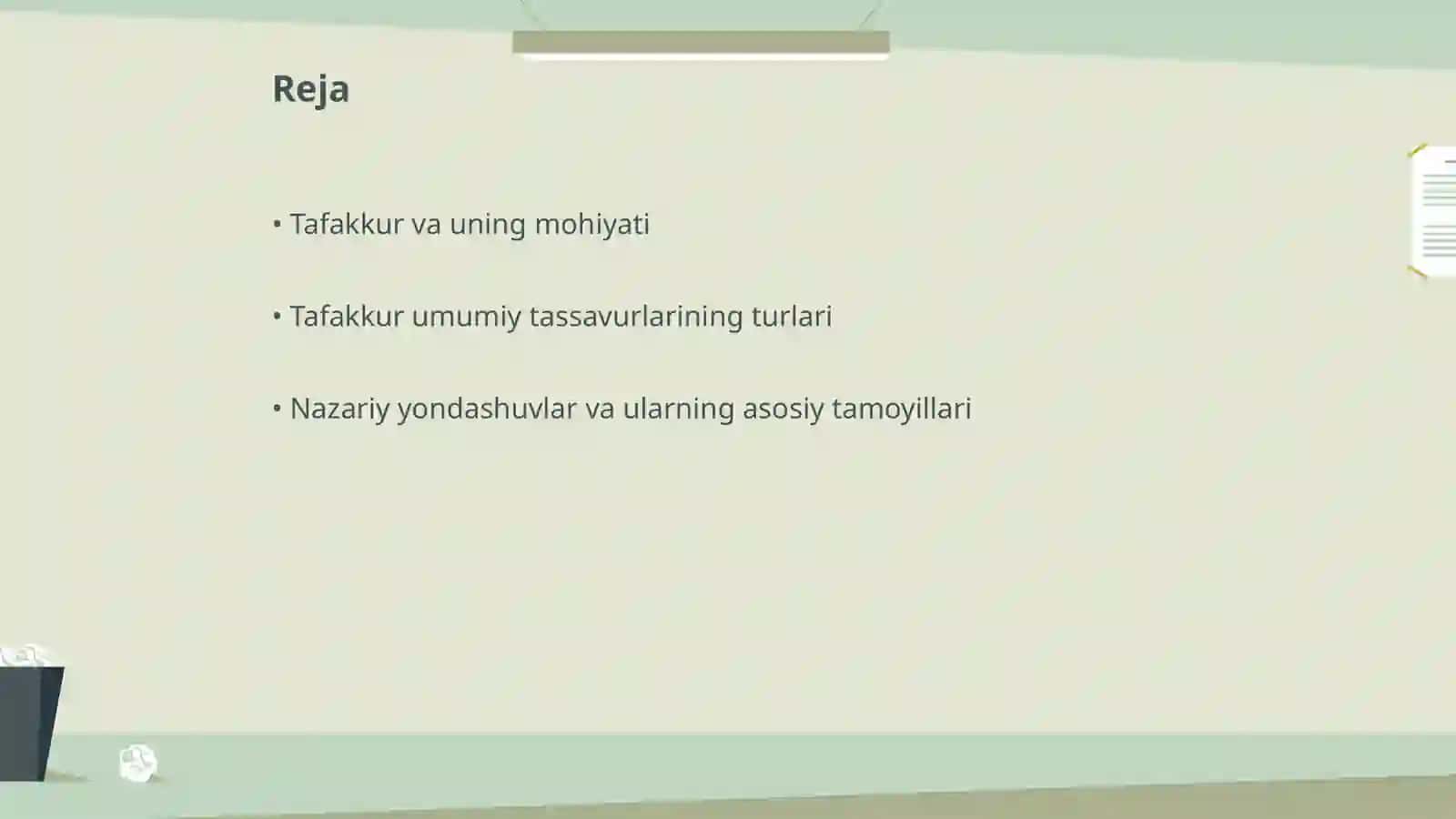 Tafakkur umumiy tassavurlar va nazariy yondashuvlar 2