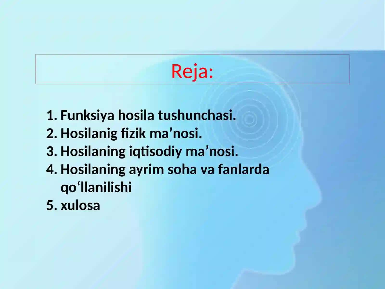 Hosilavauining tadbiqlari 2