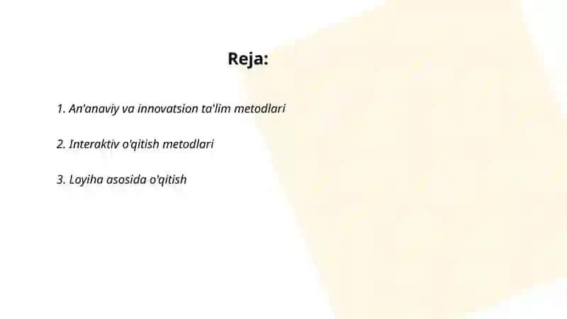 Ta'lim metodlari va vositalari 2