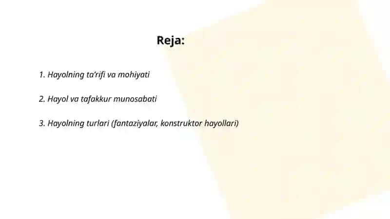 Hayol haqida tushuncha 2