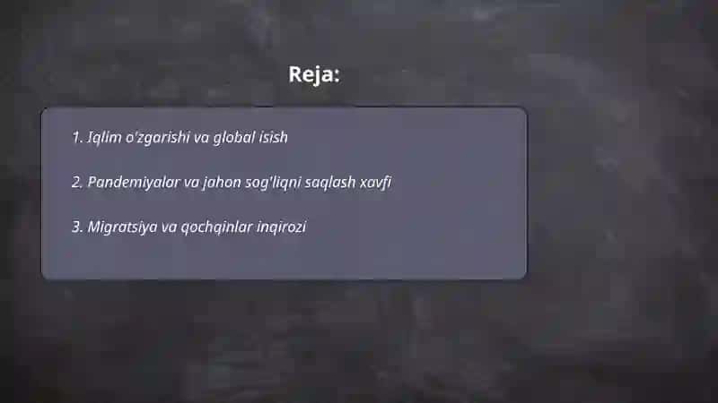 Iqlim o'zgarishi va global isish 2