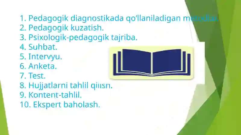 Pedagogik diagnostika ning umumiy metodlari 2