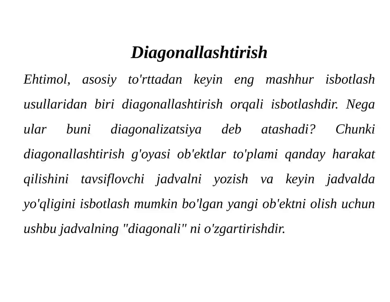 Diagonallashtirish 2