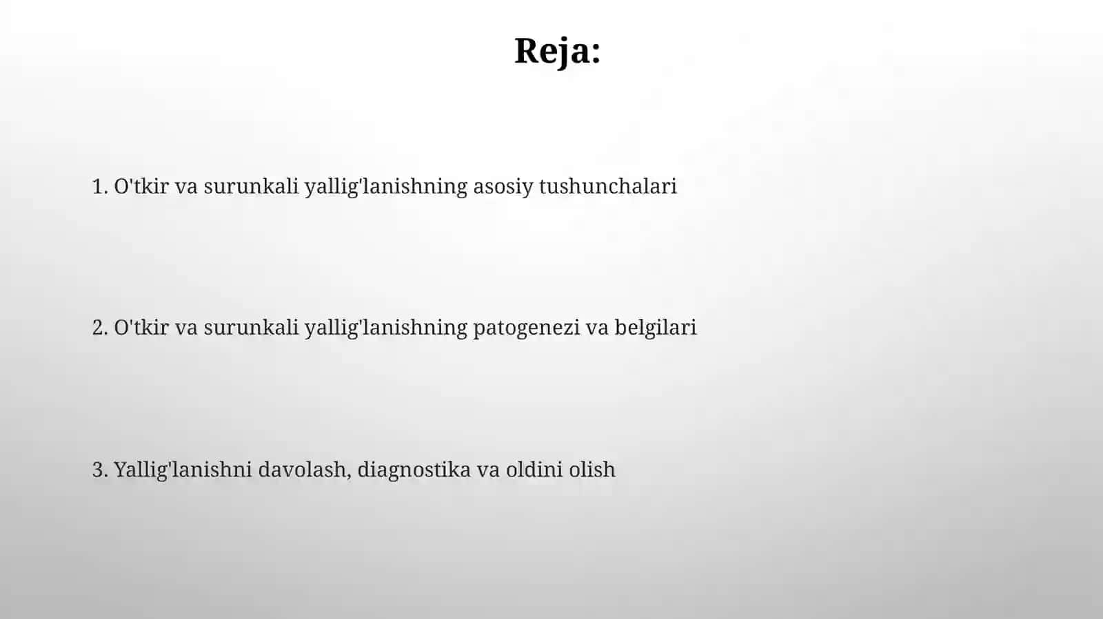 O'tkir va surunkali yallig'lanish 2