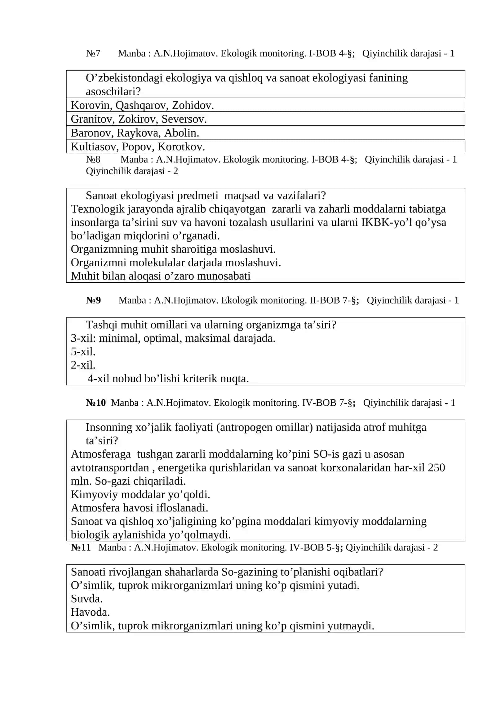 Sanoat va shahar ekologiyasi 2