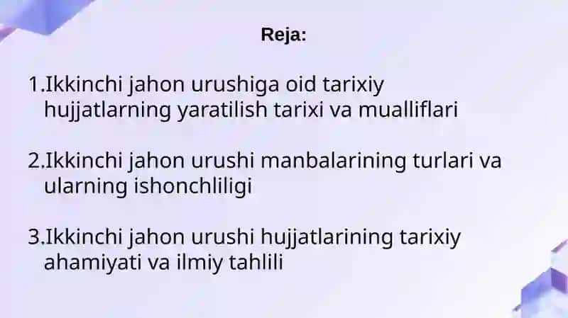 2-Jahon urushiga oid hujjatlar tarixi va manbalar tahlili 2