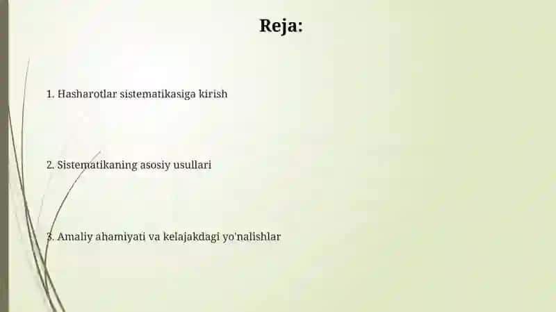 Hasharotlar sistematikasi 2