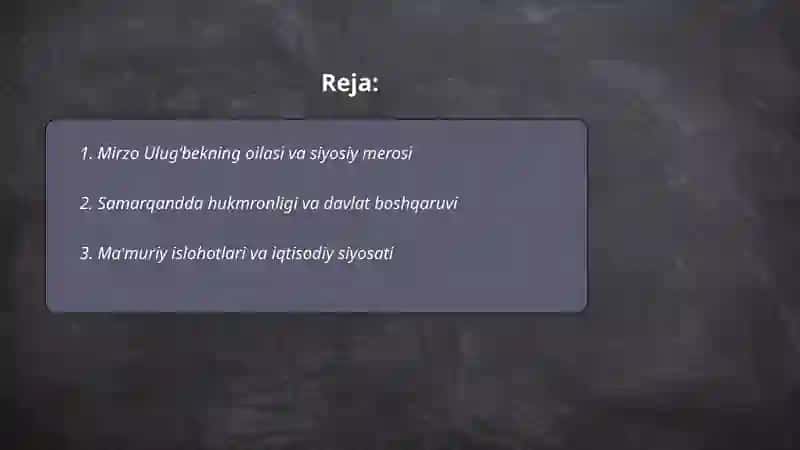 Mirzo Ulugʻbekning hayoti 2