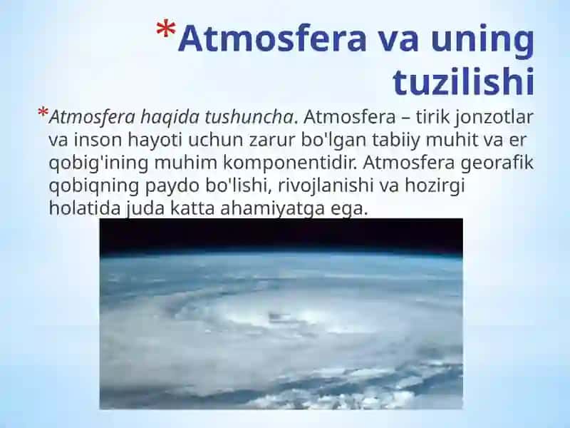 Atmosfera Qavatlariga Ta'rif 2
