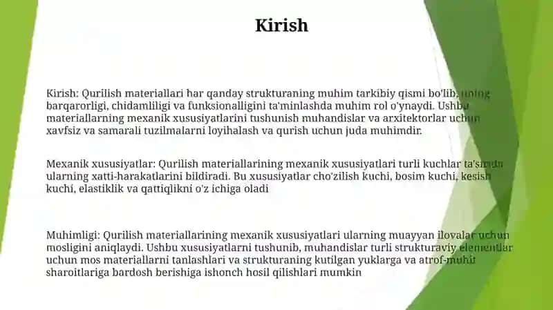 Qurulish Materiallarining Mexanik Xossalari 2