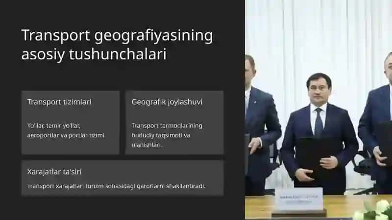 Transport geografiyasi va turizmga ta'siri 2