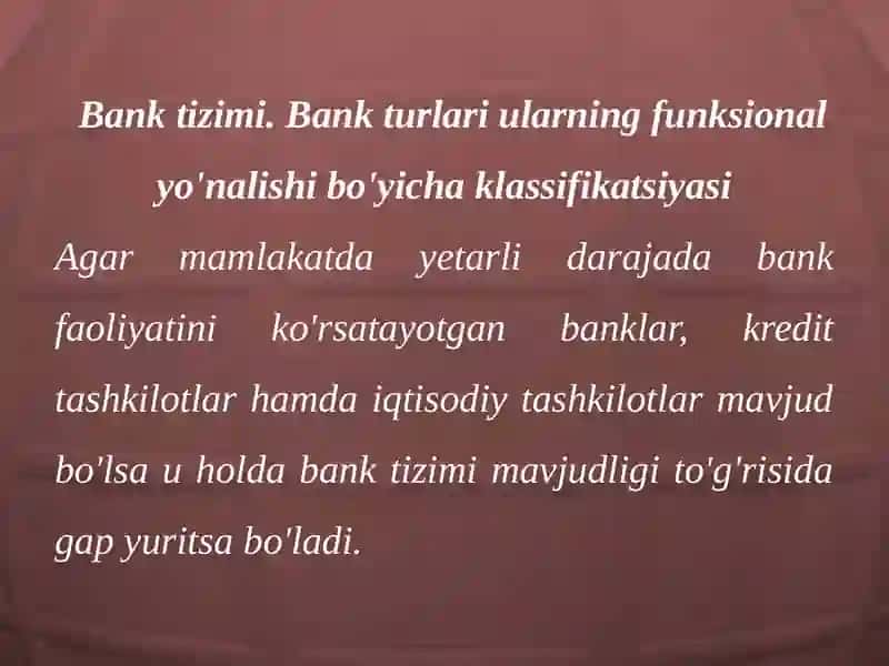 Banktizimi va bank turlari 2