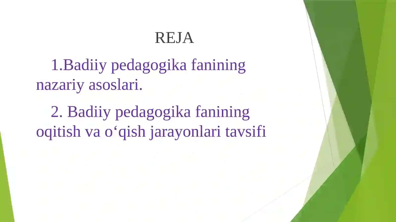 Badiiy pedagogika fanining nazariy asoslari 2