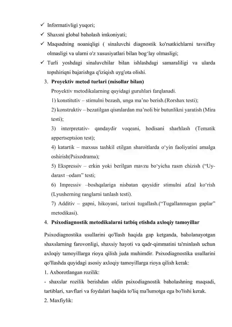 Proyektiv metodlar 2