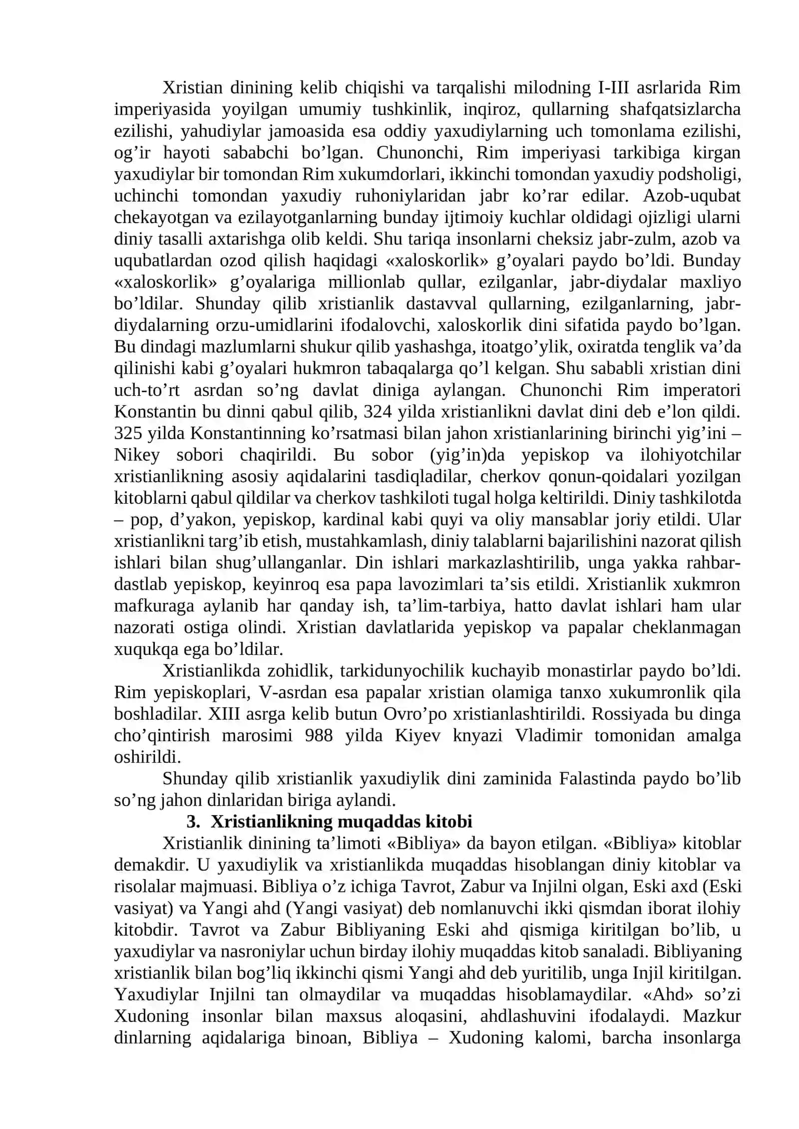 Xristianlik dini tarixi va falsafasi 2