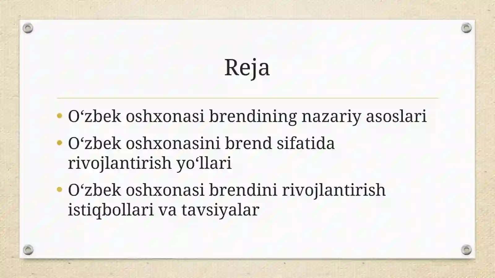 Oʻzbek oshxonasi brendini yaratish 2