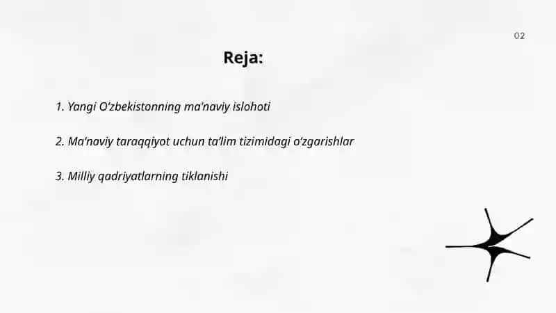 Yangi Oʻzbekistonning maʼnaviy islohoti 2