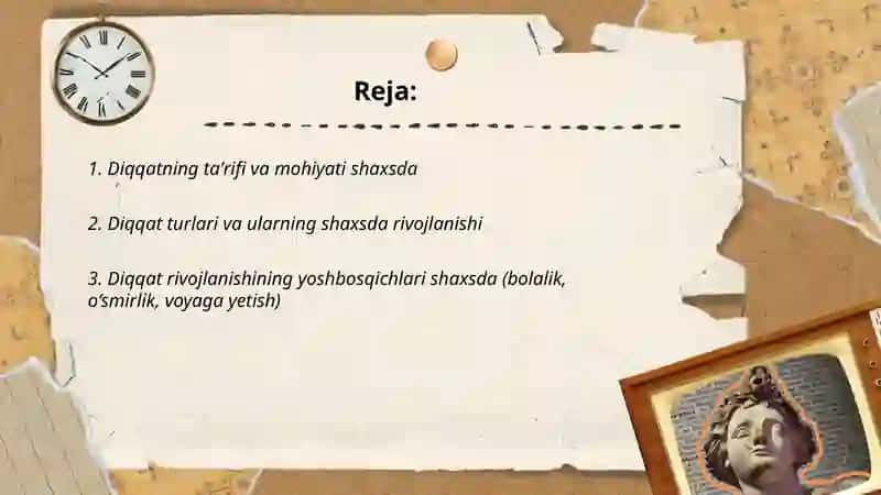 Shaxsda diqqat rivojlanishi 2
