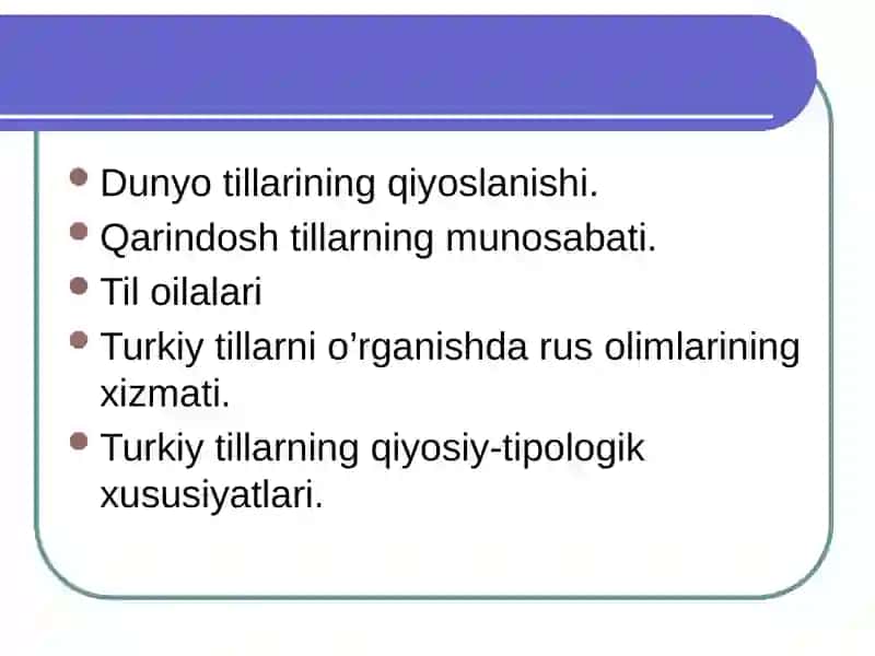 TILLARNI TASNIFLASH ASOSLARI 2