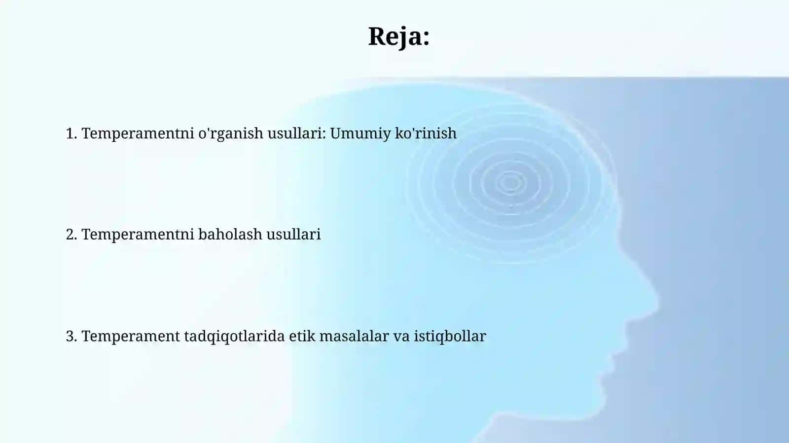 Temperamentni o’rganish usullari 2