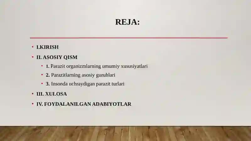 Parazit organizmlarining xilma xilligi 2
