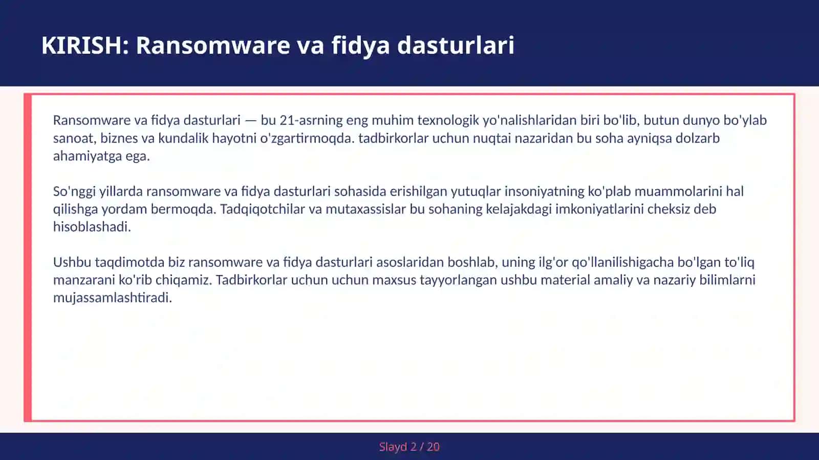 RANSOMWARE VA FIDYA DASTURLARI 2